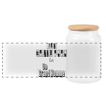 Mon Grand Père Est Un Grand Homme - Boîte à biscuits avec couvercle en bois - blanc - Devant