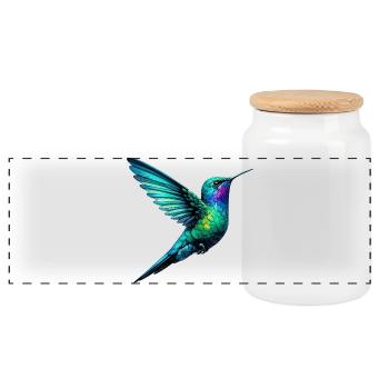 Kolibri - Panorama Keksdose mit Holzdeckel - Weiß - Vorne