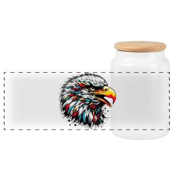 Aigle - Boîte à biscuits avec couvercle en bois - blanc - Devant