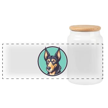 Drentsche Patrijshond Race de chien Dessin animé Kawaii animal de compagnie - Boîte à biscuits avec couvercle en bois - blanc - Devant