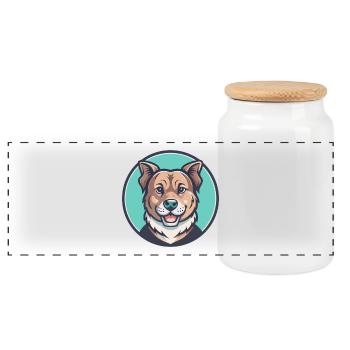 Florida Brown Dog Breed Cartoon Kawaii Clipart Animal de compagnie - Boîte à biscuits avec couvercle en bois - blanc - Devant