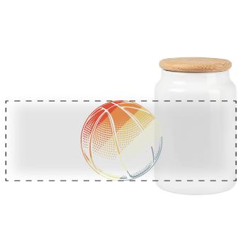 Ballon de basket-ball Vintage - Boîte à biscuits avec couvercle en bois - blanc - Devant