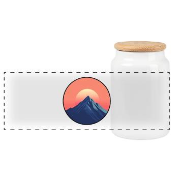 Wander Shirt Berge – Klettern Hiking Naturmotiv - Panorama Keksdose mit Holzdeckel - Weiß - Vorne