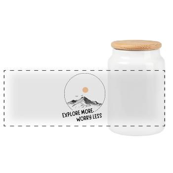 Geschenk Abenteurer Bergsteiger Kletterer Spruch - Panorama Keksdose mit Holzdeckel - Weiß - Vorne