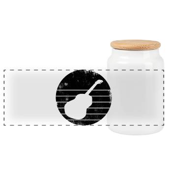 Guitare - Boîte à biscuits avec couvercle en bois - blanc - Devant