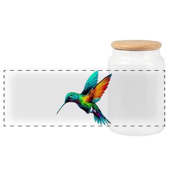 Colibri - Boîte à biscuits avec couvercle en bois - blanc - Devant