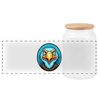 Vulture Coloré Kawaii Dessin Animé Personnage Clipart - Boîte à biscuits avec couvercle en bois - blanc - Devant