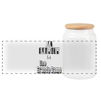 Ma Cousine Est Une Grande Dame - Boîte à biscuits avec couvercle en bois - blanc - Devant