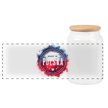 Made in Polska Polen polnisch rot weiß Geschenk - Panorama Keksdose mit Holzdeckel - Weiß - Vorne