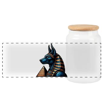Anubis | Wächter der Gräber Ägypten - Panorama Keksdose mit Holzdeckel - Weiß - Vorne