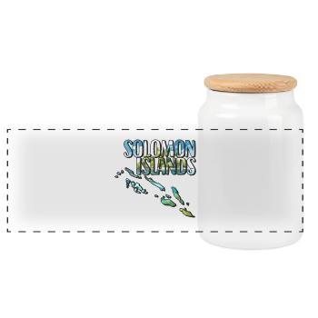 Carte à l’aquarelle Îles Salomon - Boîte à biscuits avec couvercle en bois - blanc - Devant