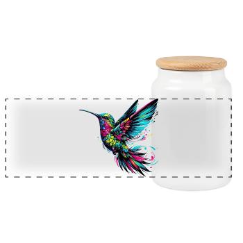 Colibri - Boîte à biscuits avec couvercle en bois - blanc - Devant