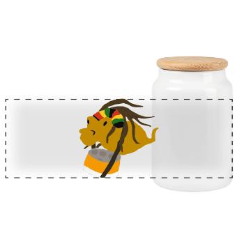 calypsosquid - Panoramic Cookie Jar with Wooden Lid - white - Front