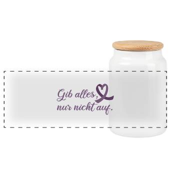 Gib alles Motivierender Spruch Epilepsie - Panorama Keksdose mit Holzdeckel - Weiß - Vorne