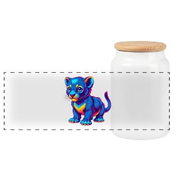 Baby Katze Rasse Cartoon Kawaii Tier Haustier - Panorama Keksdose mit Holzdeckel - Weiß - Vorne