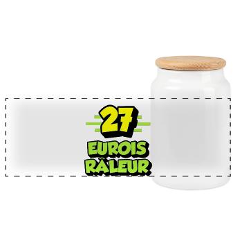 Eurois râleur - Boîte à biscuits avec couvercle en bois - blanc - Devant