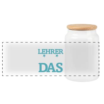 Ich bin Lehrer, Ich kann das - Panorama Keksdose mit Holzdeckel - Weiß - Vorne