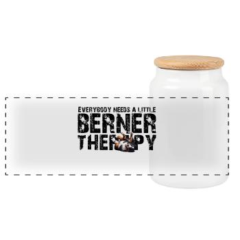 Bouvier bernois - Boîte à biscuits avec couvercle en bois - blanc - Devant