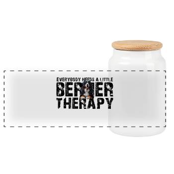 Bouvier bernois - Boîte à biscuits avec couvercle en bois - blanc - Devant
