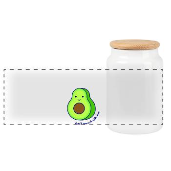 Leg dich nicht mit der Avocado an. - Panorama Keksdose mit Holzdeckel - Weiß - Vorne