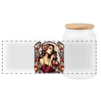 Sangria Spanien Portugal Geschenk - Panorama Keksdose mit Holzdeckel - Weiß - Vorne