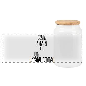 Mon Papa Est Un Grand Homme - Boîte à biscuits avec couvercle en bois - blanc - Devant