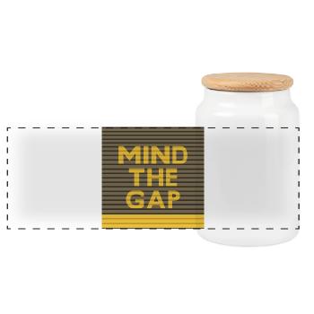 Mind the G 1 - Panoramic Cookie Jar with Wooden Lid - white - Front