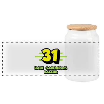Haut Garonnais râleur - Boîte à biscuits avec couvercle en bois - blanc - Devant