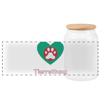 Sauvetage d’animaux - Boîte à biscuits avec couvercle en bois - blanc - Devant