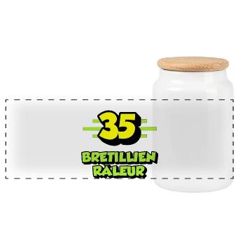 Bretillien râleur - Boîte à biscuits avec couvercle en bois - blanc - Devant