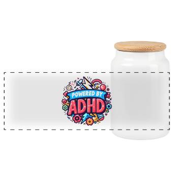 ADHS - Panorama Keksdose mit Holzdeckel - Weiß - Vorne