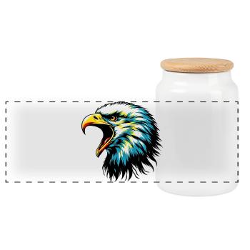 Aigle - Boîte à biscuits avec couvercle en bois - blanc - Devant