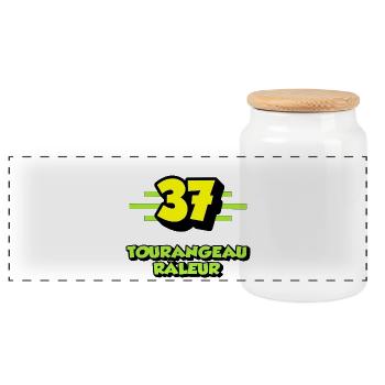 Tourangeau râleur - Boîte à biscuits avec couvercle en bois - blanc - Devant