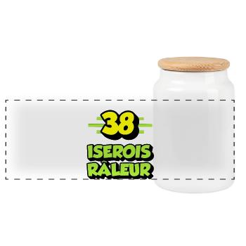 Isérois râleur - Boîte à biscuits avec couvercle en bois - blanc - Devant