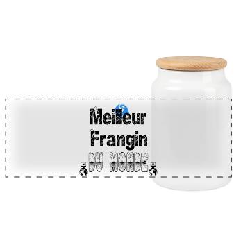 Meilleur Frangin du Monde - Boîte à biscuits avec couvercle en bois - blanc - Devant