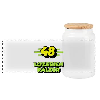 Lozérien râleur - Boîte à biscuits avec couvercle en bois - blanc - Devant