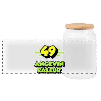 Angevin râleur - Boîte à biscuits avec couvercle en bois - blanc - Devant