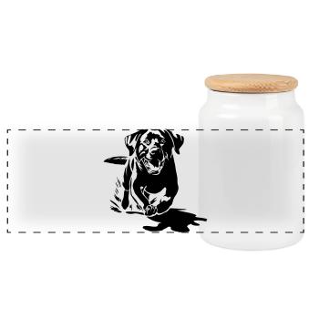 Labrador - Panorama Keksdose mit Holzdeckel - Weiß - Vorne