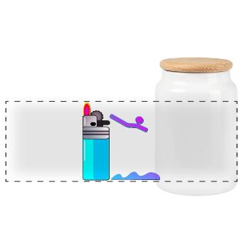 LIGHTER SWIMMING DIVING - Panoramic Cookie Jar with Wooden Lid - white - Front