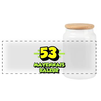 Mayennais râleur - Boîte à biscuits avec couvercle en bois - blanc - Devant