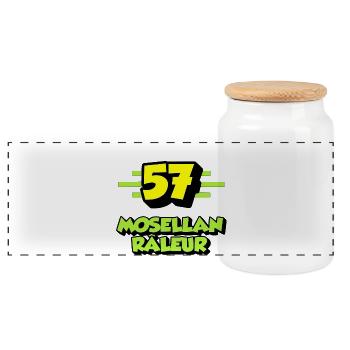 Mosellan râleur - Boîte à biscuits avec couvercle en bois - blanc - Devant