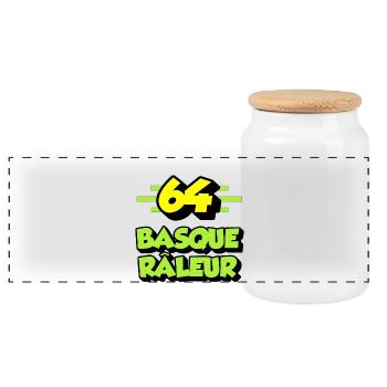 basque râleur - Boîte à biscuits avec couvercle en bois - blanc - Devant