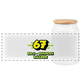 Bas-Rhinois râleur - Boîte à biscuits avec couvercle en bois - blanc - Devant