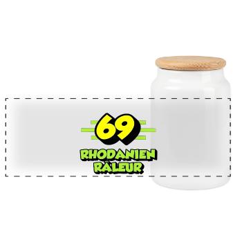 Rhodanien râleur - Boîte à biscuits avec couvercle en bois - blanc - Devant