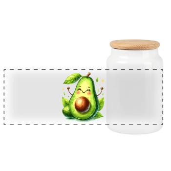 Avocat Drôle Optimisme Positif Cadeau - Boîte à biscuits avec couvercle en bois - blanc - Devant