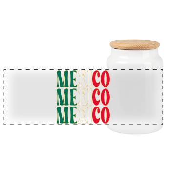 Mexique Amérique du Nord - Boîte à biscuits avec couvercle en bois - blanc - Devant