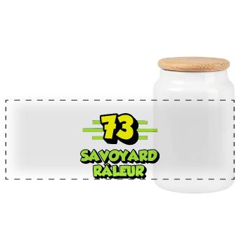 Complaining Savoyard - Panoramic Cookie Jar with Wooden Lid - white - Front
