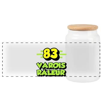 Complaining Var - Panoramic Cookie Jar with Wooden Lid - white - Front