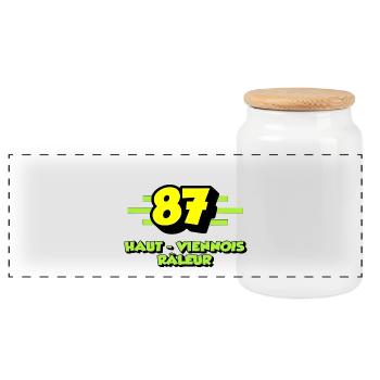 Complaining from Upper Vienna - Panoramic Cookie Jar with Wooden Lid - white - Front