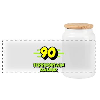 Complaining Terrifortain - Panoramic Cookie Jar with Wooden Lid - white - Front